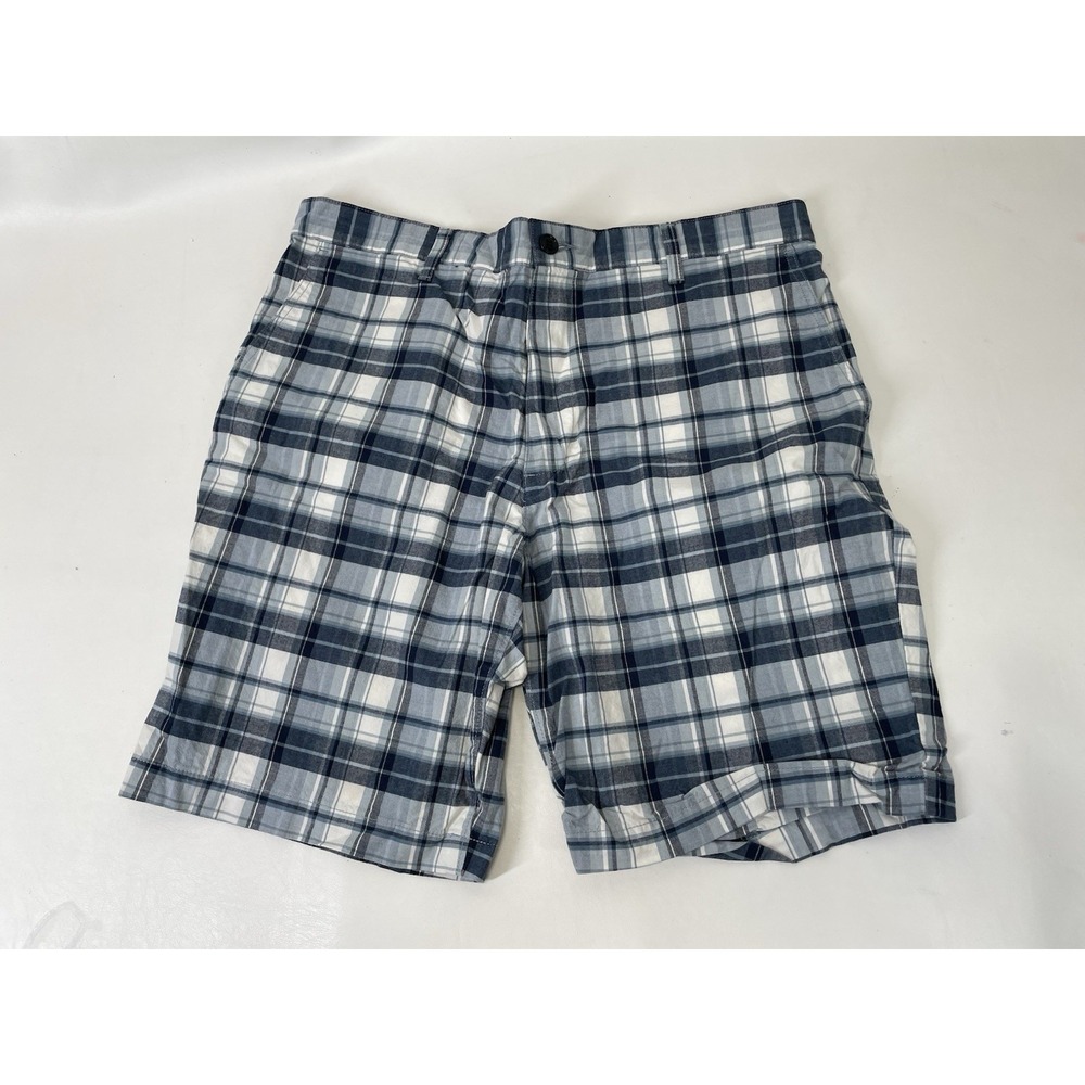 Dockers Plaid Cargo Shorts Mens Size W36 Blue